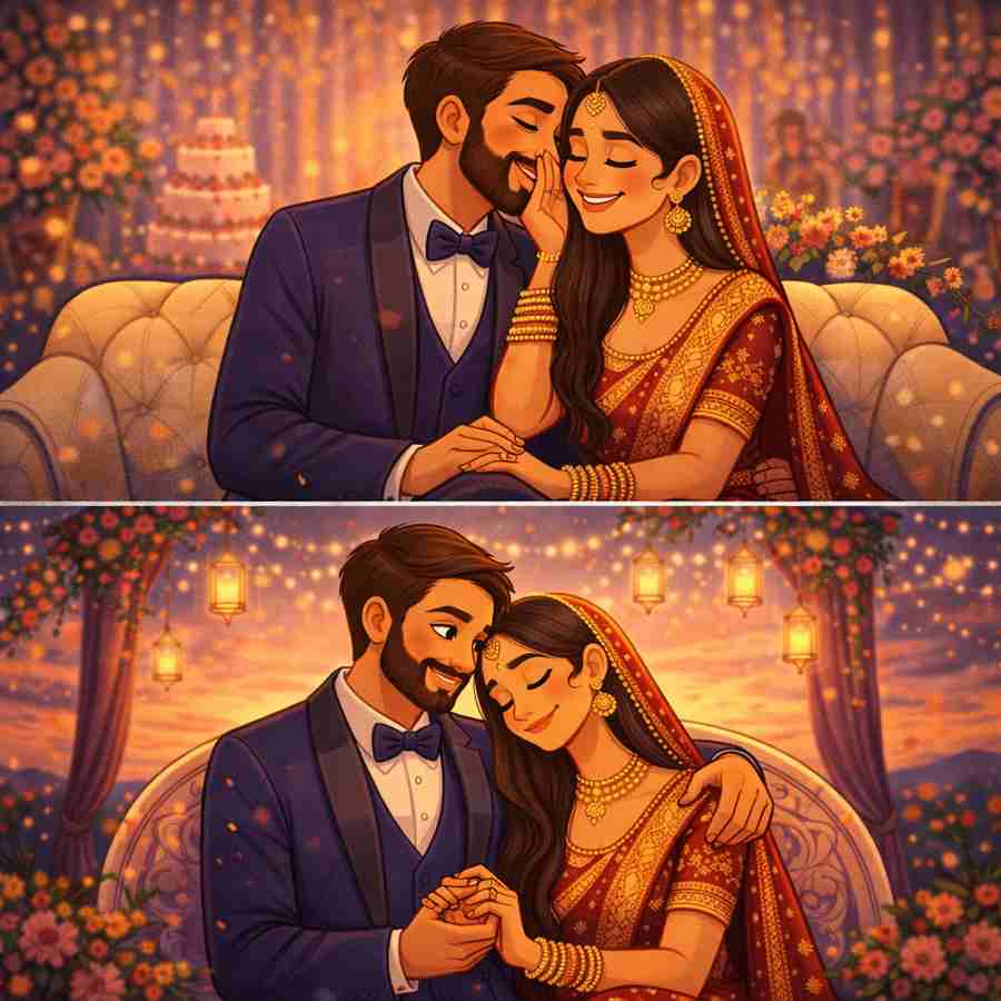 Caricature Engagement Invitation Card