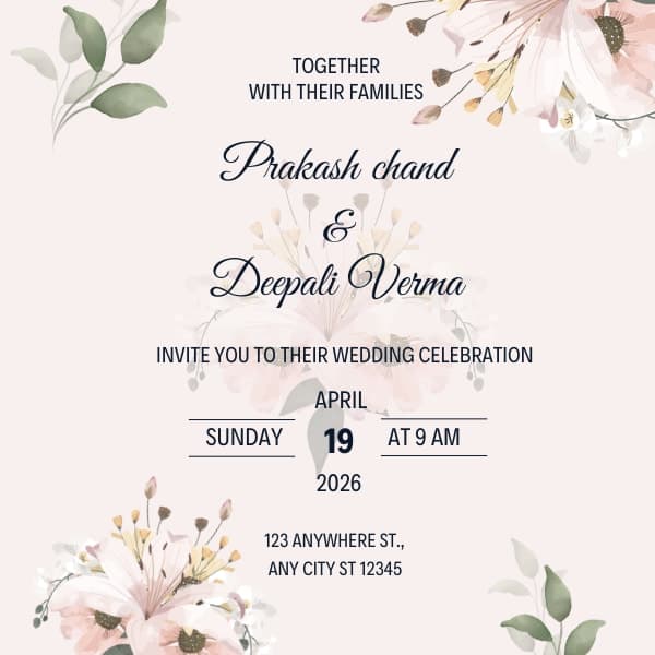 40+ Best Wedding Invitation Messages for Friends Indian look