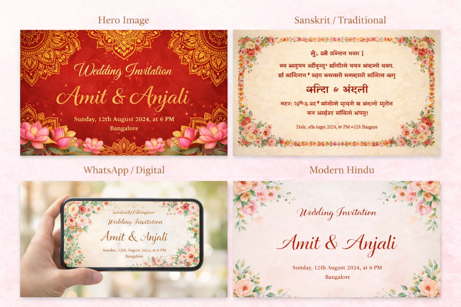 Hindu Wedding Invitation Messages – Traditional & Sanskrit