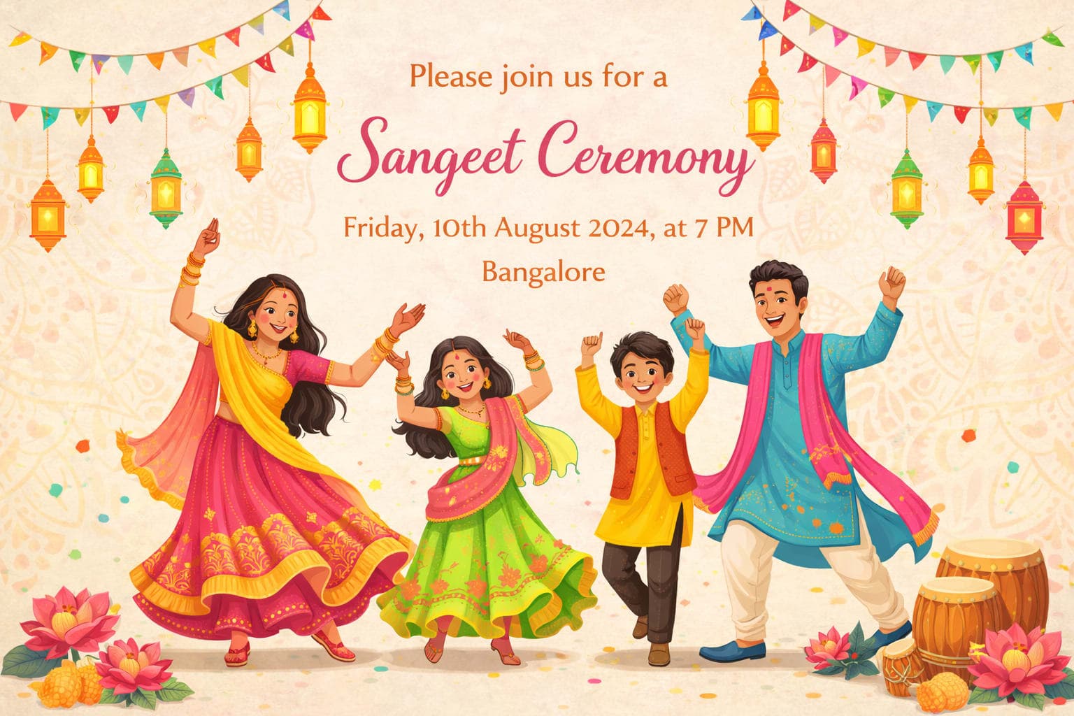Sangeet Invitation Messages- Music and Shayari Filled Ideas.