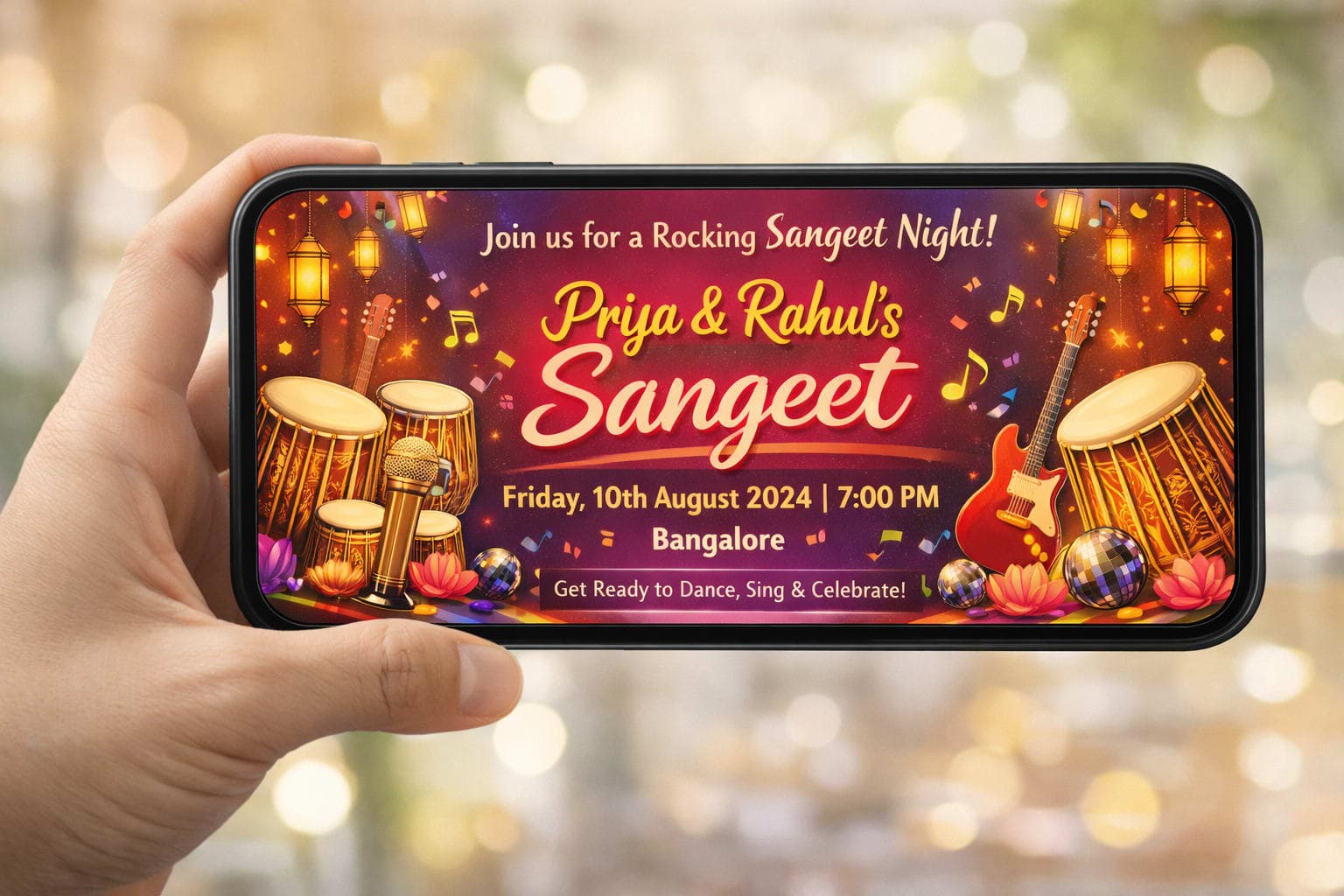 Sangeet Invitation Messages- Music and Shayari Filled Ideas.